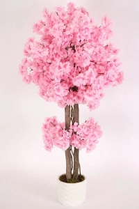 Saksıda Yapay Bahar Dalı Ağacı 105 Cm Pembe